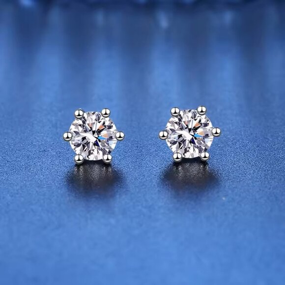 0.5 Carat Lab Diamond Sterling Silver Earring NWT - Picture 1 of 2